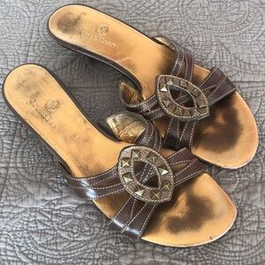 Cole Haan Women's Gold and Brown Sandals